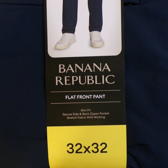 Banana Republic NWT Men's Flat Front Pant Slim Fit Blue 32x32 - Picture 4 of 4